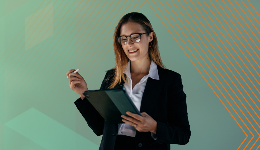 Woman with folder