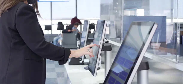Customer using screen